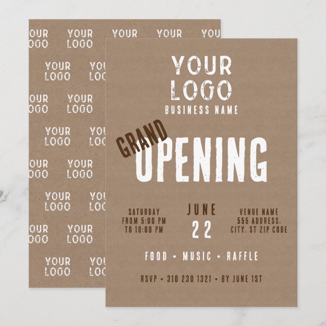 Convites Abertura geral do logotipo comercial russo Charm (Frente/Verso)