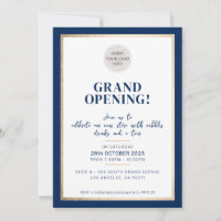 ABERTURA GRAND de ouro de marinho de loja de logot