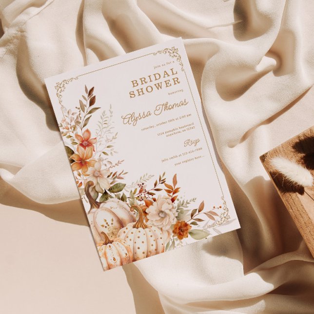 Convites Abóbora bege e Chá de panela de flores (Criador carregado)