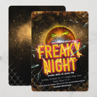Convites Abóbora de Bola de Discoteca Noturna Assustadora F