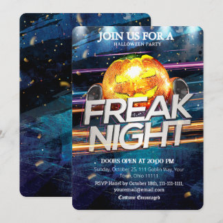 Convites Abóbora de Bola de Discoteca Noturna Assustadora F