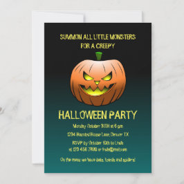 Convites Abóbora de Halloween Assustadora