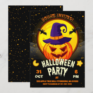 Convites Abóbora De Halloween Com Crianças Bonitas E Manc