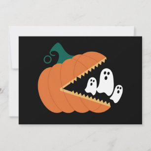 Convites Abóbora de Halloween Fantasmas Engraçados Meninos