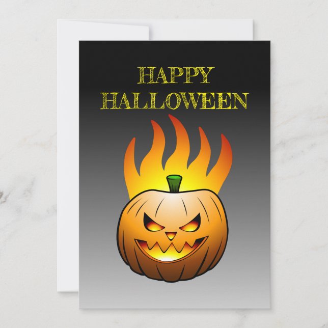 Convites Abóbora de Halloween Jack-o-lantern (Frente)