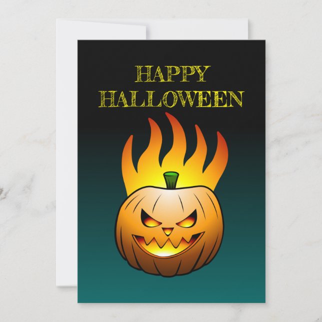 Convites Abóbora de Halloween Jack-o-lantern (Frente)