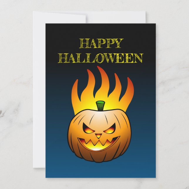 Convites Abóbora de Halloween Jack-o-lantern (Frente)