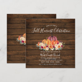 Convites Abóbora de Madeira Festa de Colheita de Outono Com