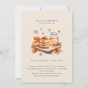 Convites Abóbora de outono e Pancakes Baby Brunch