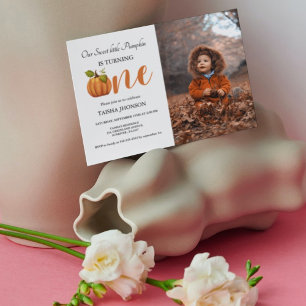 Convites Abóbora de outono primeiro festa de aniversário