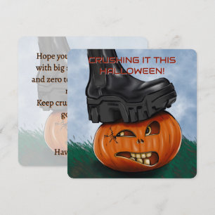 Convites Abóbora Edgy Halloween Crushing It com Texto Perso