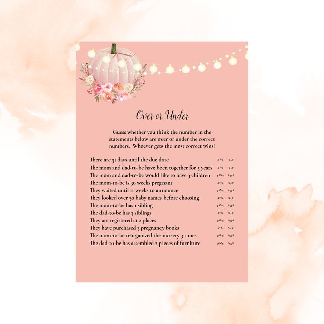 Convites Abóbora Elegante sobre ou sob jogo de Chá de frald (Criador carregado)