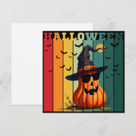 Convites Abóbora engraçada fofa de Halloween vintage outono