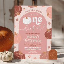 Abóbora Floral Rosa Suave Onederful 1º Aniversário