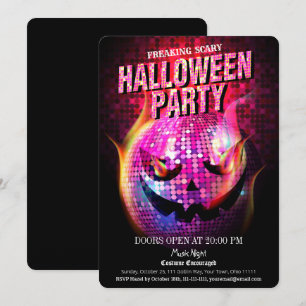 Convites Abobora Freaking Assustadora Bola de Disco Hallowe