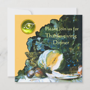 Convites ABÓBORA, FRUTAS E VIDROS Jantar de Ação de Graças