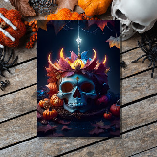 Convites abóbora-gótica vintage e cabeça-seca-alloween