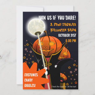 Convites Abóbora Lua Vampiro Crianças Pré-Escolares Hallowe