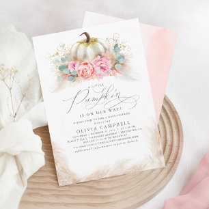 Convites Abóbora no Caminho - Chá de fraldas de Garota Ca