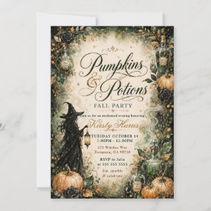 Convites Abóbora & Poções Aniversário de Halloween