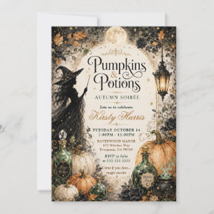 Convites Abóbora & Poções Aniversário de Halloween