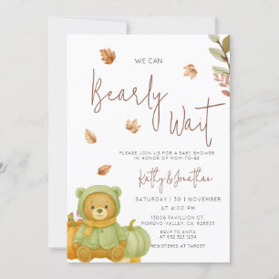 Convites Abóbora Verde Podemos Ampliar Chá de fraldas de Es