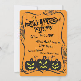 Convites Abóboras de Halloween & Festa das Aranhas