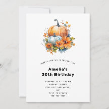 Abóboras de Outono com Flores e Folhagem de Aniver