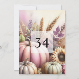 Convites Abóboras de outono folhas texto de caligrafia aqua