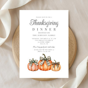 Convites Abóboras de Thanksgiving com Laço Elegante