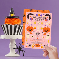 Abóboras Esqueleto Fantasmas Rosa Aniversário de H