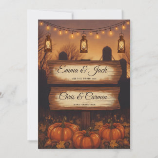 Convites Abóboras & Lanternas Casamento de Outono