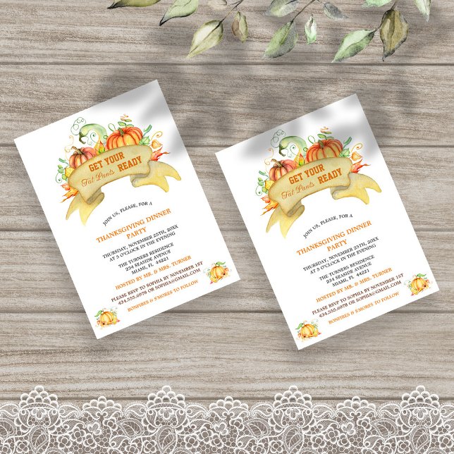 Convites Abóboras Pronta As Calças De Gordura Graças (Criador carregado)