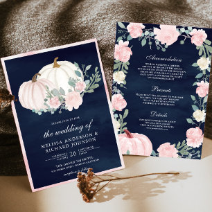 Convites Abobrinha Floral Rosa Bege Casamento Todo em Um Az