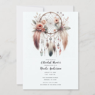 Convites Aborborizador de Sonhos Boho Nupcial Cristal Flora