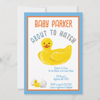 Convites About to Hatch Baby Shower Invitation