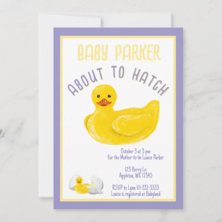 Convites About to Hatch Baby Shower Invitation