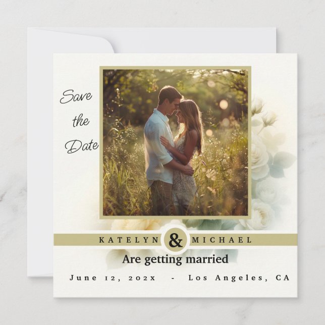 Convites Abraço da Hora Dourada - Salve a Data (Frente)