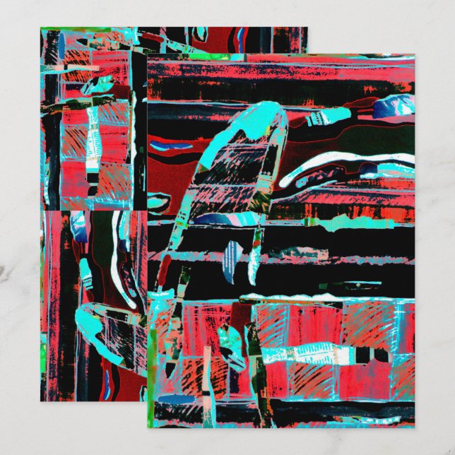 Convites Abstract Freedom – Custom Flat Invitation (5" x 7" (Frente/Verso)