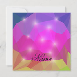 Convites Abstract Geometric Crystal Mosaic in Pink