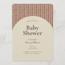 Convites Abstract Geometric Stripe Gender Neutral Brown