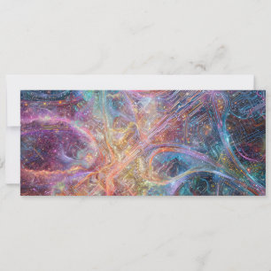 Convites Abstract Glowing Digital Neural Network and Cosmic