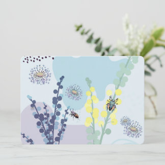 Convites Abstract Golden Wattle Modern Acacia Illustrative