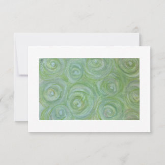 Convites Abstract white and green roses hand-drawn notecard