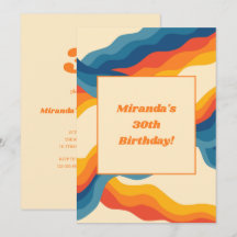 Abstrato 70s Padrão de faixa de luz azul retroalar