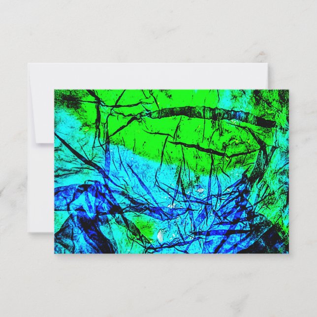 Convites Abstrato azul,abstrato de plástico Reciclado (Frente)