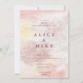 Convites Abstrato Blush e Yellow Watercolor Background In