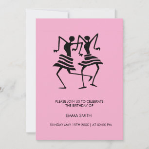 Convites Abstrato, Celebração de Dançarinos Aniversário
