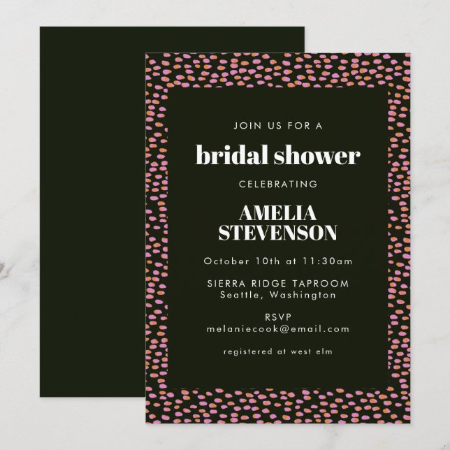 Convites Abstrato, Chá de panela de Glama de Padrões Rosa P (Frente/Verso)