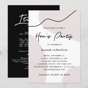 Convites Abstrato chic neutro   Festa de Galinhas de Aquare